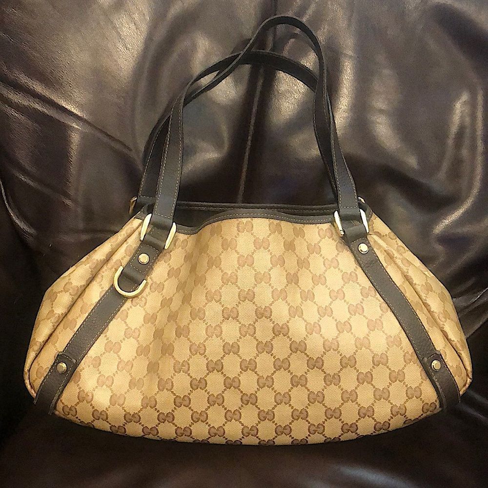 GUCCI GG Supreme Crystal Coated Canvas and Brown Leather Shoulder Bag - Picture 17 of 17